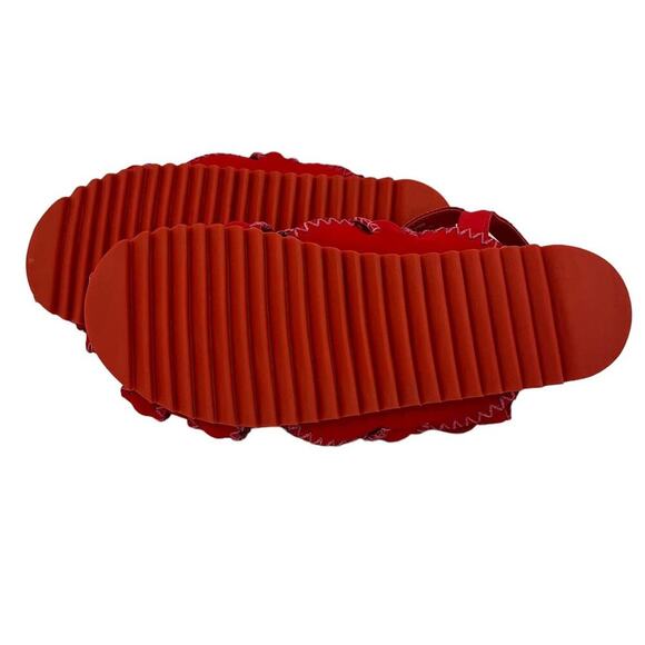 Farm Rio Zigzag Stitch Sandal In Red Size 8 - Picture 10 of 10